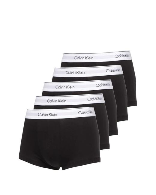 Calvin Klein Black Logo-Waistband Trunks (Set Of Five) for men