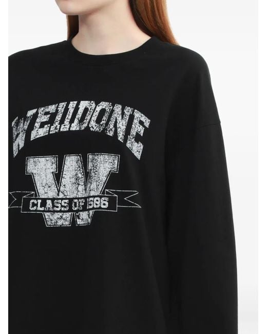 we11done ロゴ ロングtシャツ Black