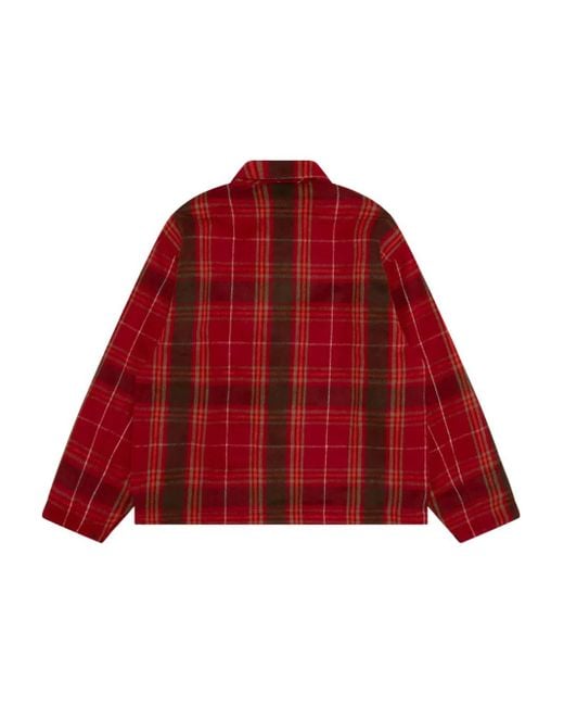 Aape By A Bathing Ape Red Plaid Zip Jacket for men