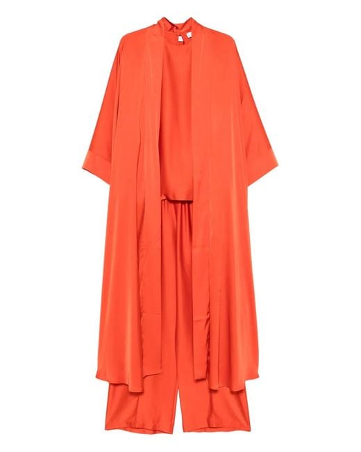 Silkylicious Red Abaya Three-Piece Set