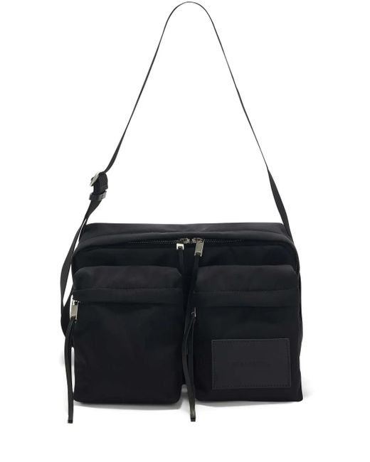 Jil Sander Black Multi-Pocket Canvas Crossbody Bag