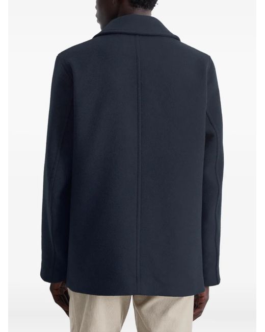 Marc O' Polo Blue Double-Breasted Peacoat for men