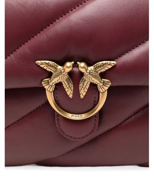 Pinko Purple Love Birds Quilted Shoulder Bag