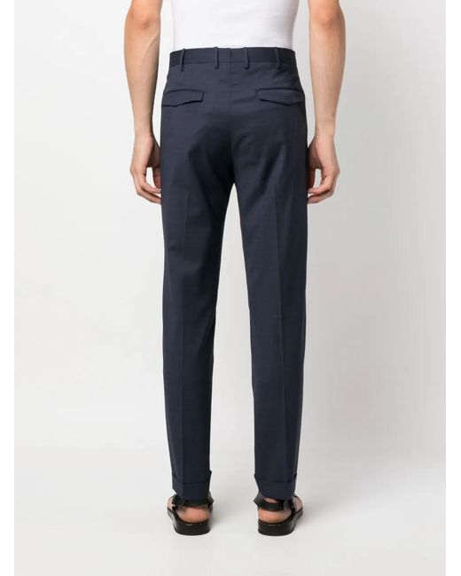PT Torino Blue Straight-Leg Trousers for men
