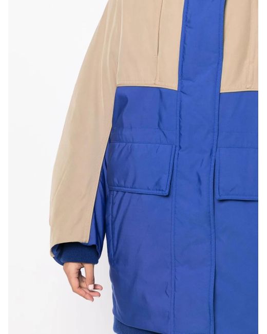 Goen.J Blue Zip-Up Padded Coat