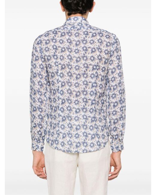 Camisa con estampado floral Manuel Ritz de hombre de color Blue