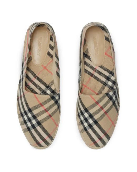 Burberry Brown Check Print Espadrille Sandals for men