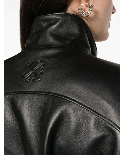 Off-White c/o Virgil Abloh Black Off- Co Cargo Belted Leather Jacket