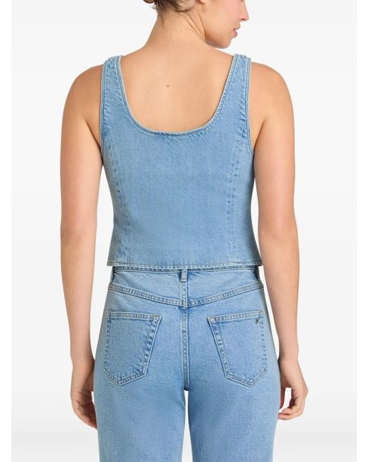 Cinq À Sept Blue Rowena Button-Up Denim Top