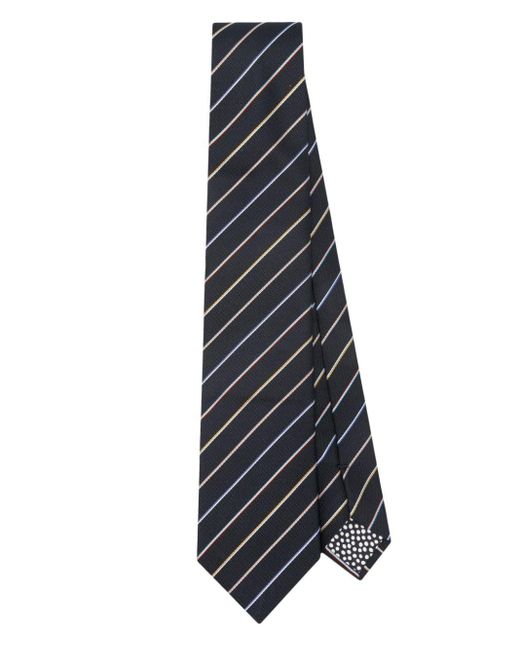Paul Smith Blue Multi Stripe Silk Tie for men