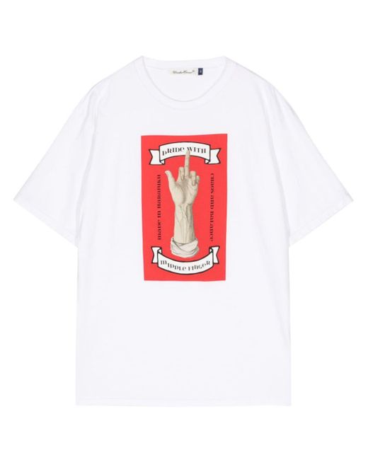 Undercover White Graphic-print Cotton T-shirt for men