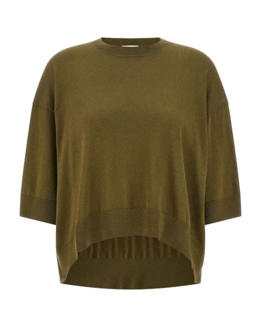 Nude アシンメトリーヘム ウールセーター Green