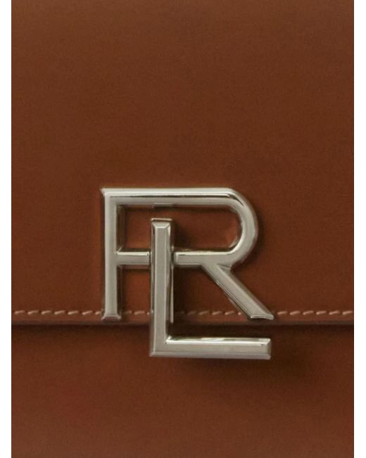 Ralph Lauren Brown Logo-Plaque Leather Crossbody Bag