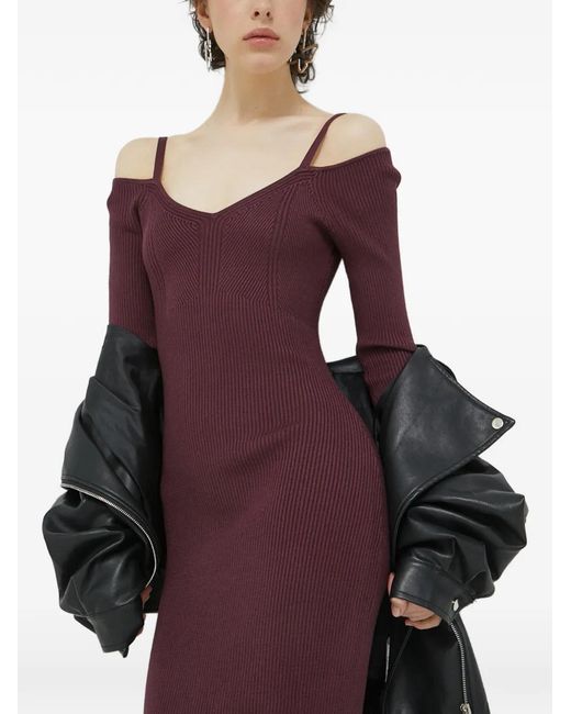 Abercrombie & Fitch Purple Robe Mi-Longue À Col V