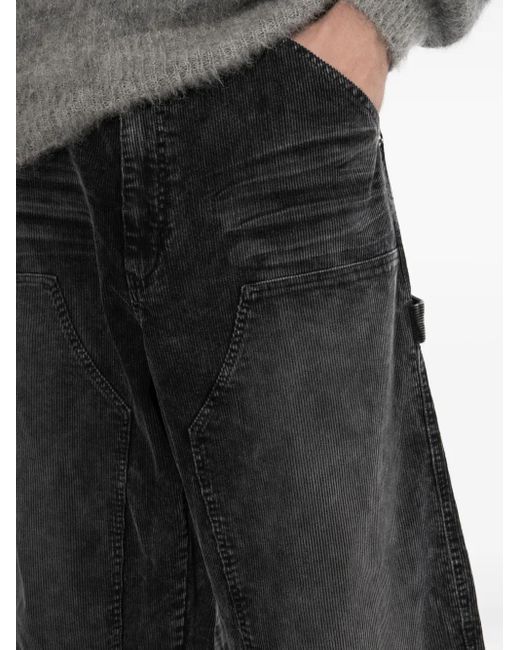 FIVE CM Black Logo-Patch Trousers for men