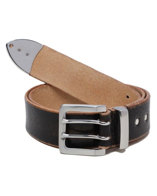 Our Legacy Black Double Tongue Leather Belt