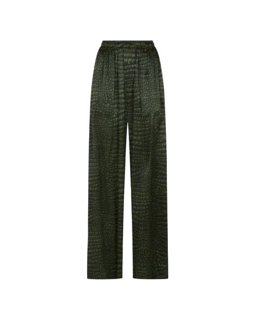 Balenciaga Green Crocodile-Effect Trousers