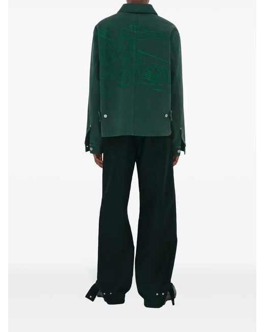 Burberry Green Ekd-Embroidered Cotton Jacket for men