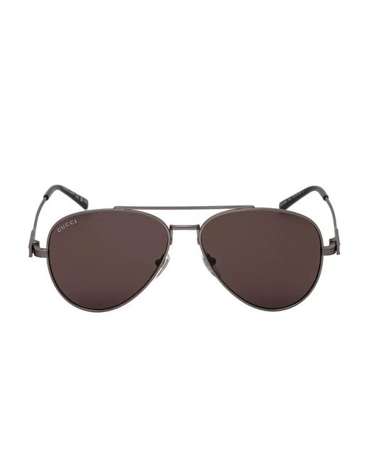 Gucci Brown Pilotenbrille