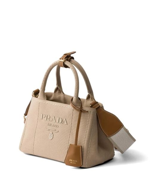 Borsa Jardini Mini di Prada in Natural
