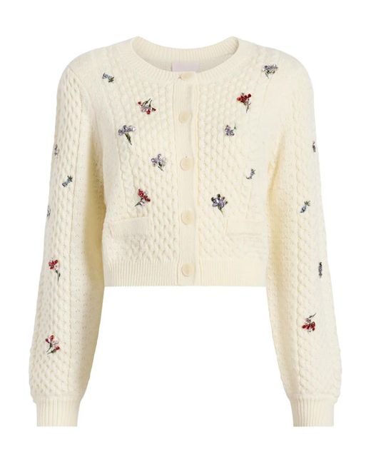 Cinq À Sept Natural Rasa Floral-Embroidered Cardigan