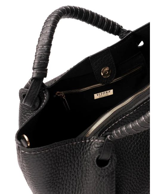 VISONA Black Sac Cabas Mia