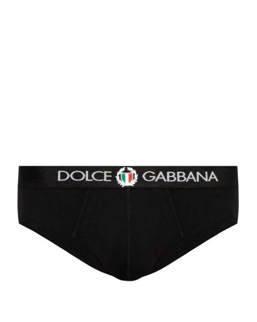 Dolce & Gabbana Black Brando Logo-Waistband Briefs for men