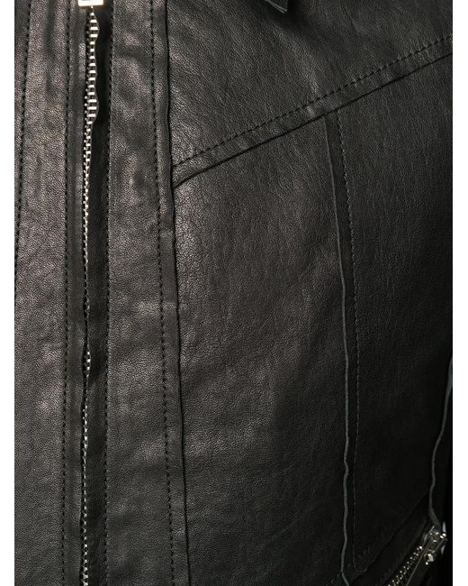 Al Duca D'aosta Black Zipped Leather Jacket for men