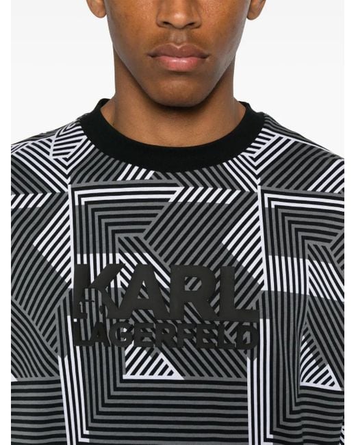 Karl Lagerfeld Gray Printed T-Shirt for men