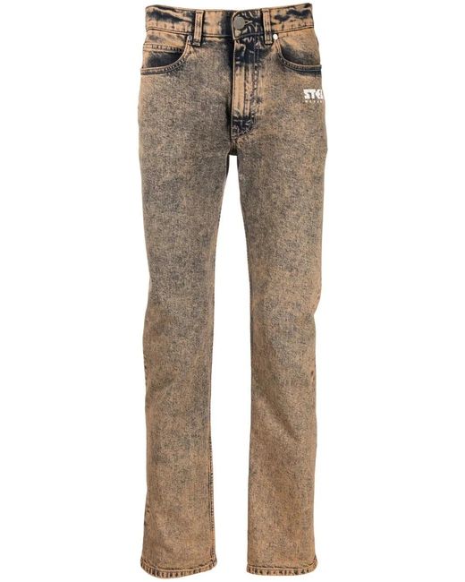 Stella McCartney Gray Jean Droit À Logo Imprimé