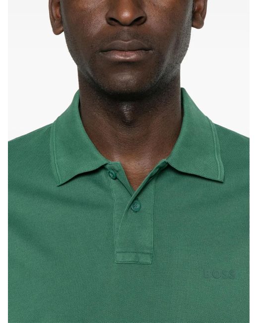 Boss Green Logo-Embroidered Piqué Polo Shirt for men