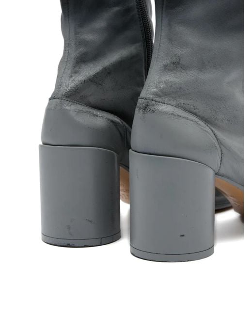 MM6 by Maison Martin Margiela Gray Knöchelhohe Lederstiefel
