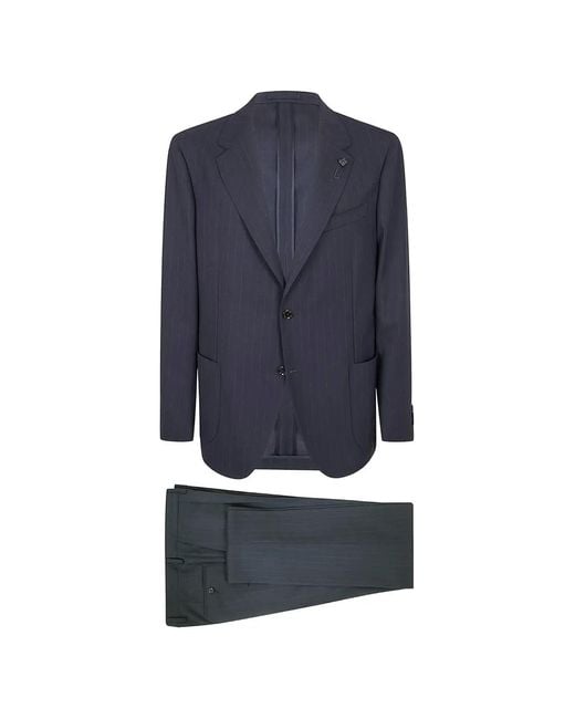 Lardini Blue Pinstriped Single-Breasted Suit for men