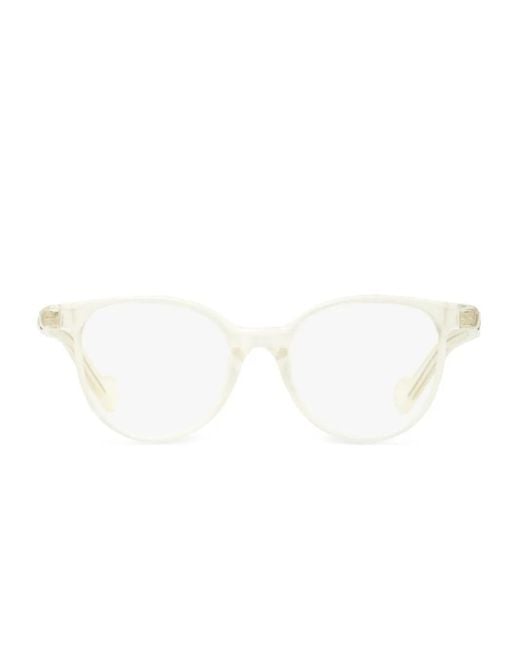 Moncler White Brille Mit Rundem Gestell