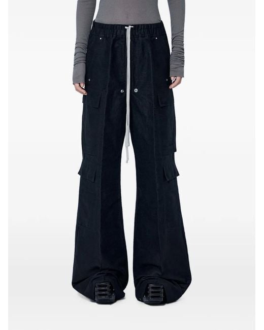 Rick Owens Blue Wide-Leg Cargo Pants
