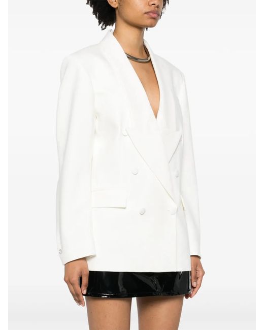 Coperni White Double-Breasted Tailored Blazer