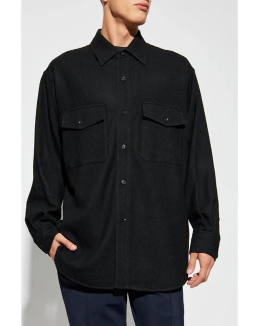 Lemaire Blue Long-Sleeved Buttoned Jacket for men