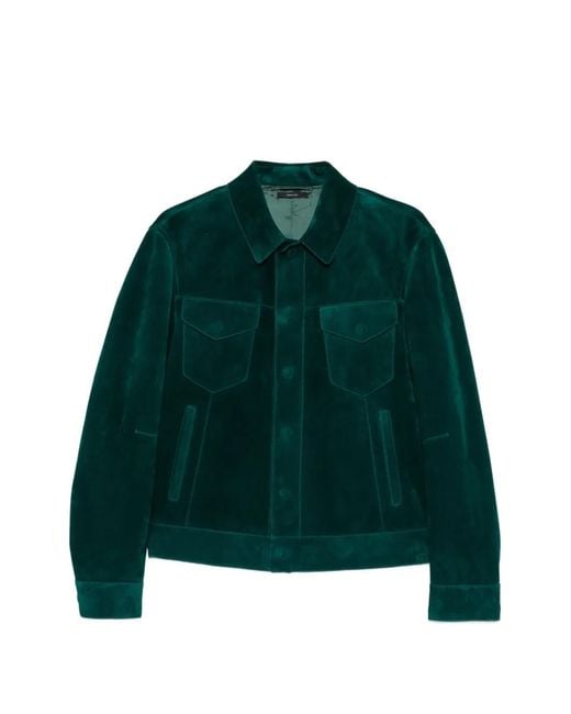 Tom Ford Green Veste En Daim for men