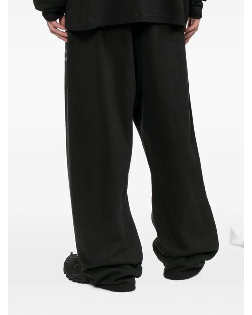 Essentials Black Varsity Flare Track Pants for men