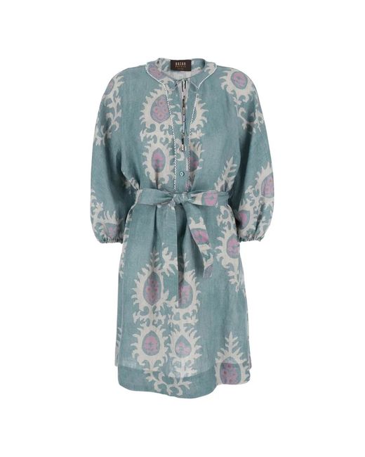 Bazar Deluxe Blue Pattern Tie Dress