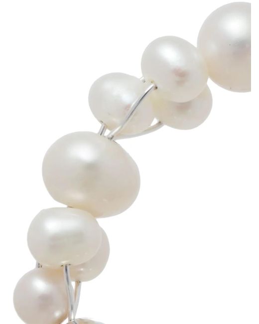 Completedworks White Pearl-Embellished Drop Earrings