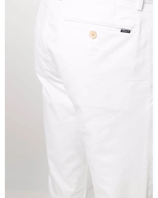 Polo Ralph Lauren White Flat Front Trousers for men