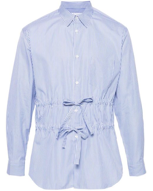 Comme des Garçons Blue Drawstring-waist Striped Shirt for men