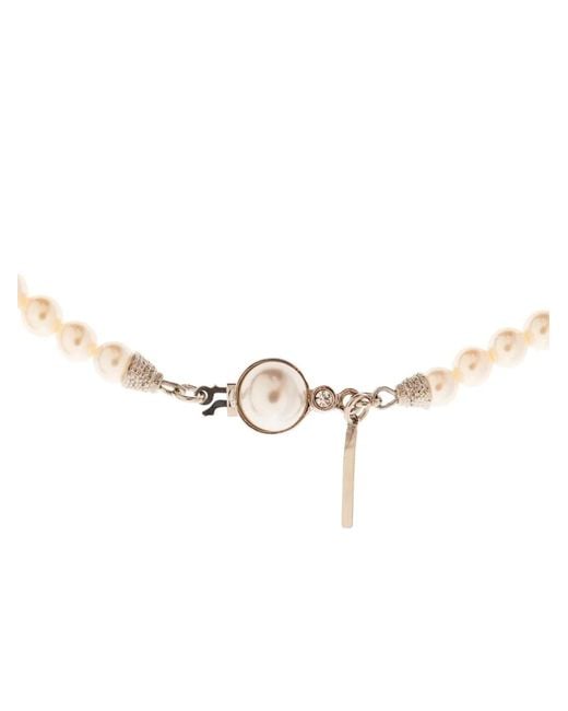 Alessandra Rich White Pearl Beaded Necklace