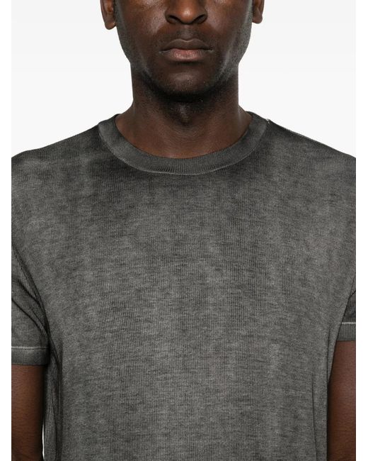 Avant Toi Gray Ribbed T-Shirt for men