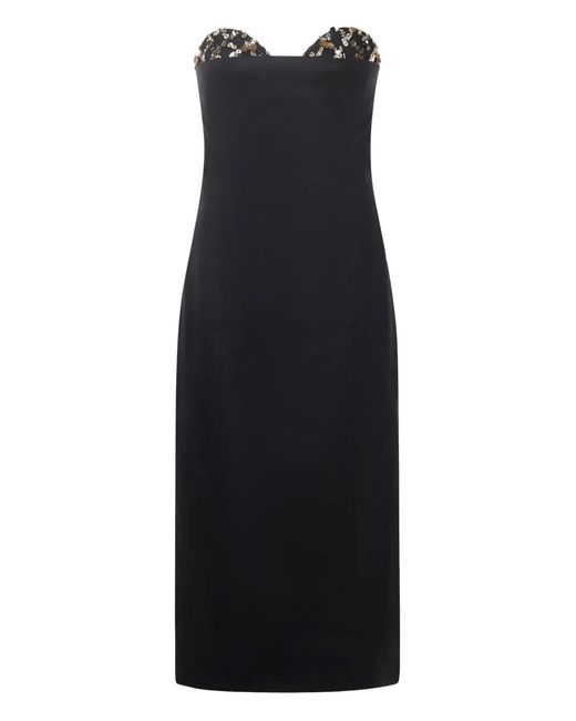 Robe Mi-Longue À Sequins Genny en coloris Black