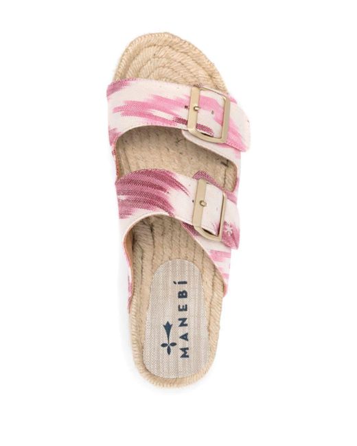 Manebí Katoenen Slippers Met Geometrisch Design in het Pink