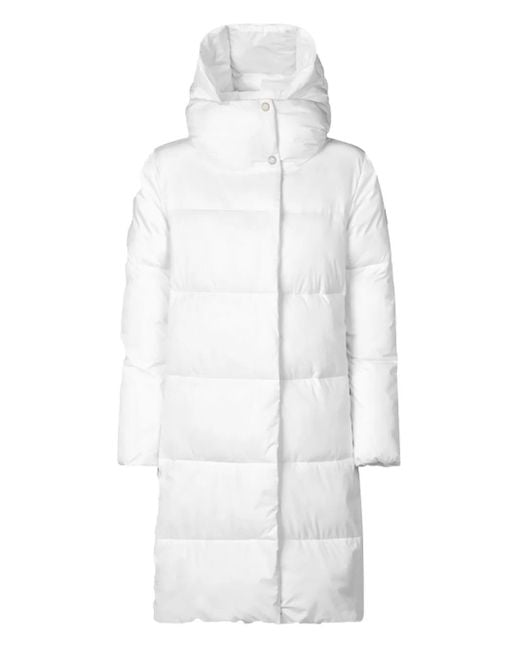 Save The Duck White Hooded Quilted Coat