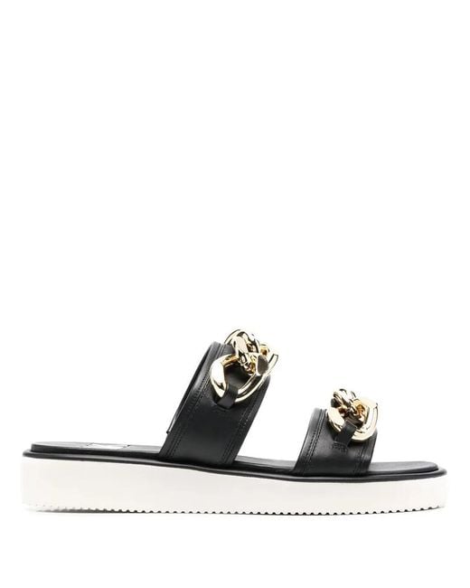 MICHAEL Michael Kors Black Scarlett 30Mm Chain-Link Leather Slides