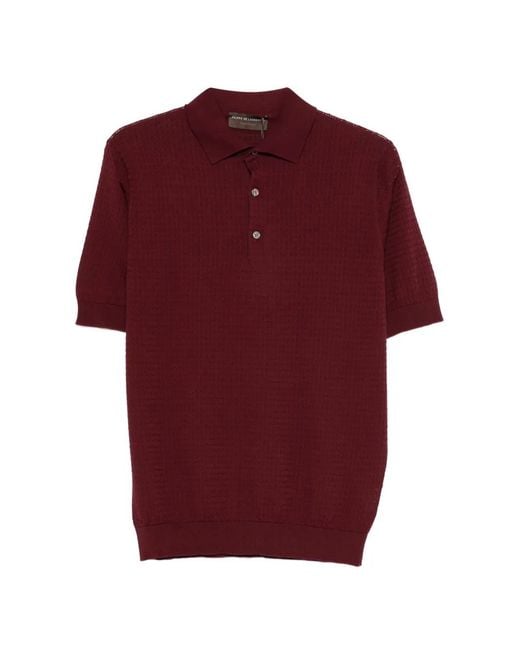 FILIPPO DE LAURENTIIS Red Patterned Polo Shirt for men